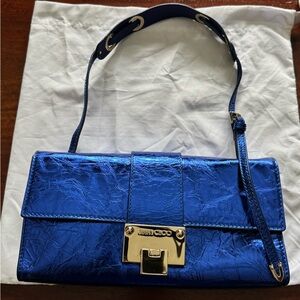 Jimmy Choo Metallic Blue (River) Shoulder Bag